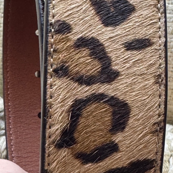 Ralph Lauren Leather And Calf Hair Leopard Print Belt - Picture 5 of 10